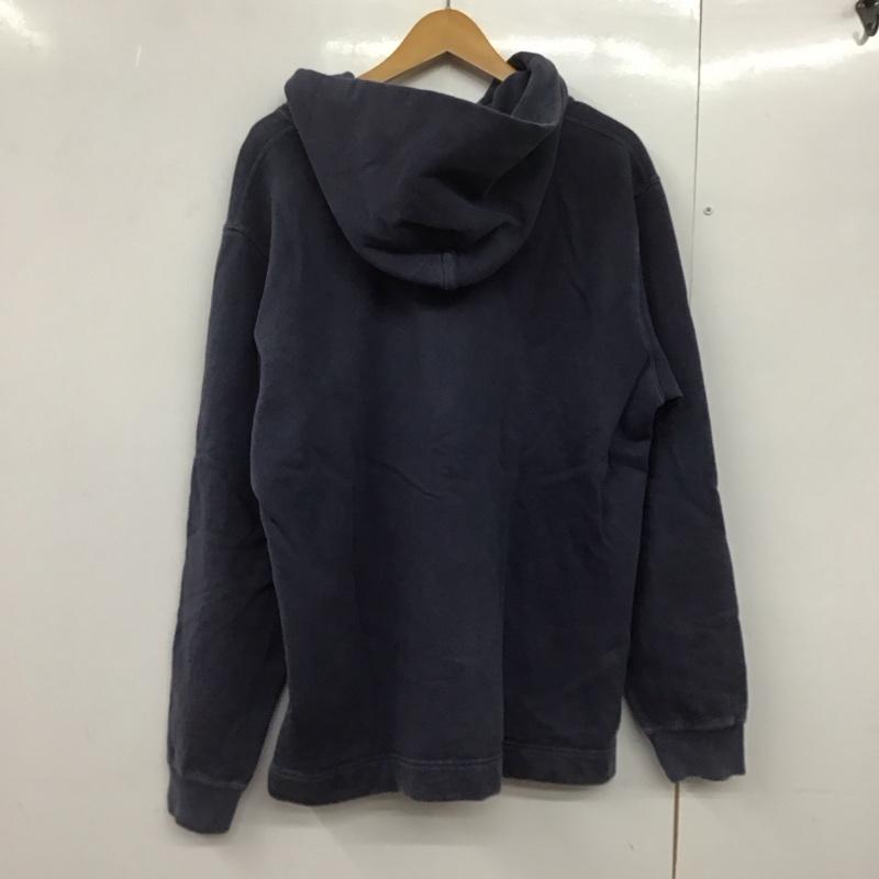 グッドオン Good On パーカー 長袖 ハーフジップ 裏起毛 L 無地 紺 / ネイビー /  メンズ USED 古着 中古 10143999