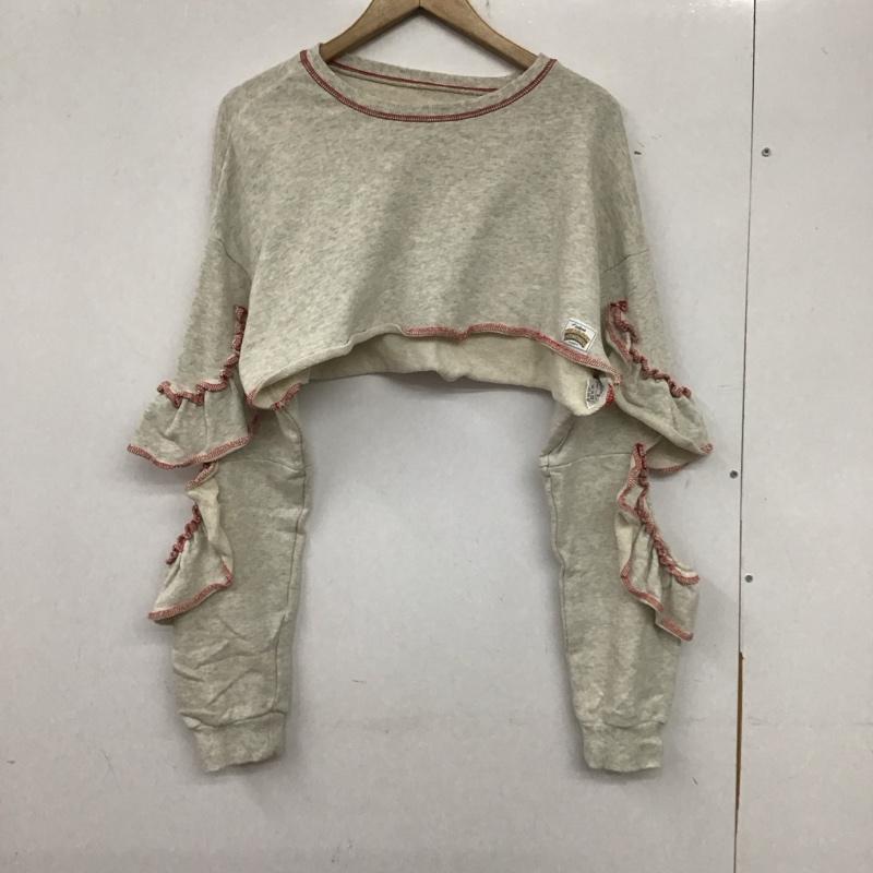 ハローサンフランシスコ HELLO.SANFRANCISCO カットソー 長袖 カットアウトフリルトップス CPZ1022106A0013 CIAOPANIC 無地 灰 / グレー /  レディース USED 古着 中古 10139987