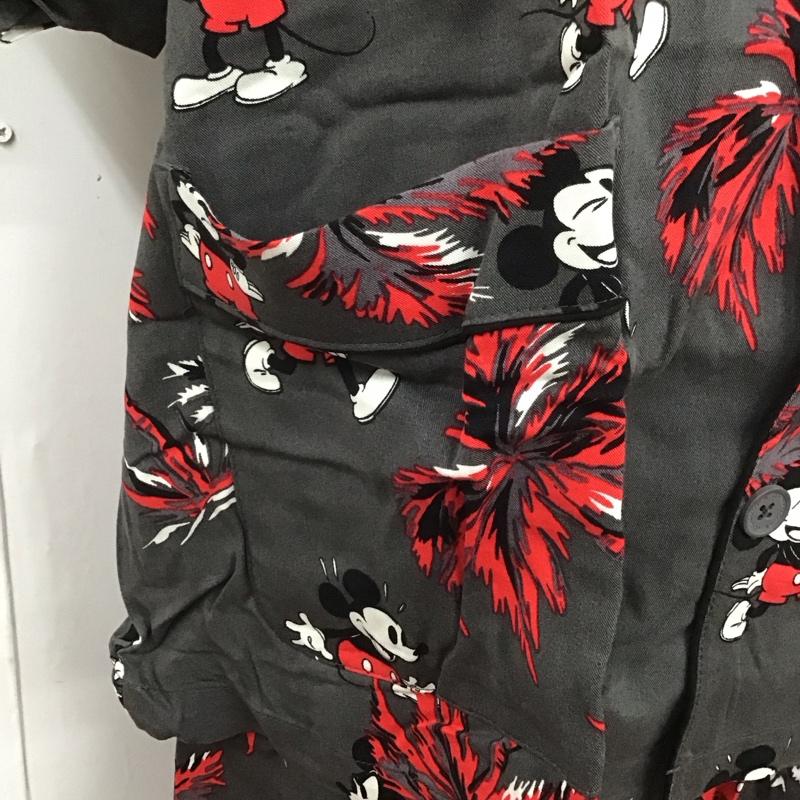 ジーユー GU セットアップ セットアップ 372-334415 GU×UNDERCOVER パジャマ ミッキー セットアップ 半袖シャツ ハーフパンツ L プリント 黒 / ブラック /  メンズ USED 古着 中古 10107094