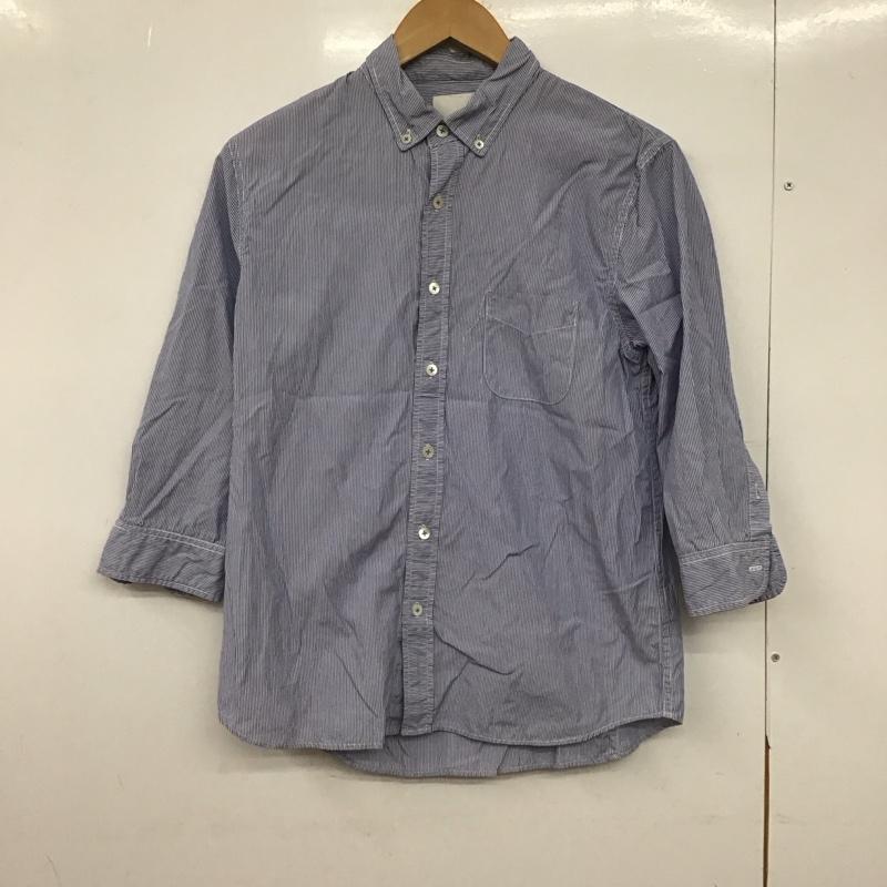 スティル バイ ハンド STILL BY HAND シャツ、ブラウス 半袖 半袖シャツ ストライプシャツ ボタンダウンシャツ 46 ストライプ 白 / ホワイト / X 水色 / ライトブルー /  メンズ USED 古着 中古 10147514