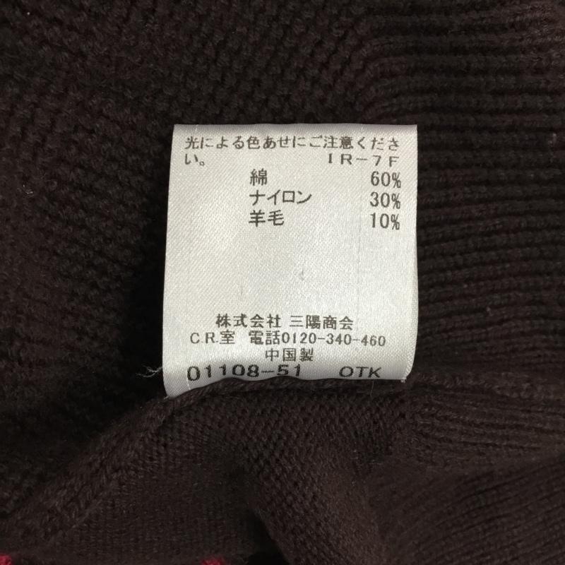 バーバリーブラックレーベル BURBERRY BLACK LABEL ニット、セーター 長袖 Vネック 2 無地 茶 / ブラウン /  メンズ USED 古着 中古 10121819