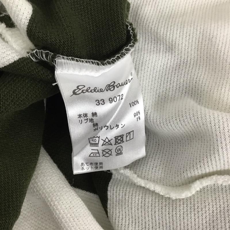 エディーバウアー Eddie Bauer ポロシャツ 半袖 半袖 S ボーダー柄 白 / ホワイト / X 緑 / グリーン /  メンズ USED 古着 中古 10111169