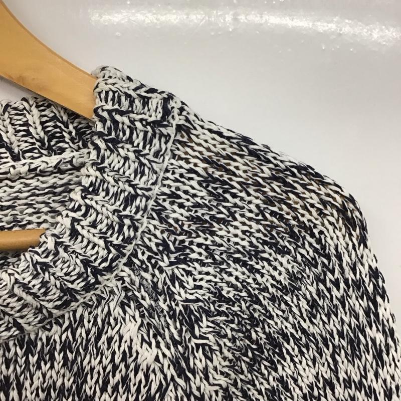 ジュンハシモト junhashimoto ニット、セーター 長袖 1091610012 TAPEYARN 長袖ニット クルーネック 2 総柄 白 / ホワイト / X 紺 / ネイビー /  メンズ USED 古着 中古 10144609