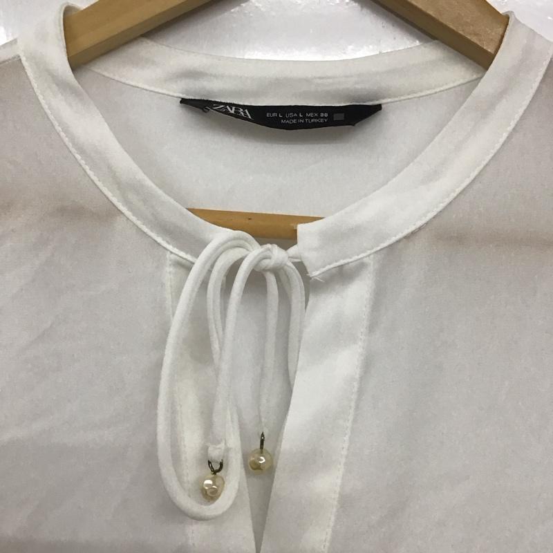 ザラ ZARA シャツ、ブラウス 長袖 L 無地 白 / ホワイト /  レディース USED 古着 中古 10133329