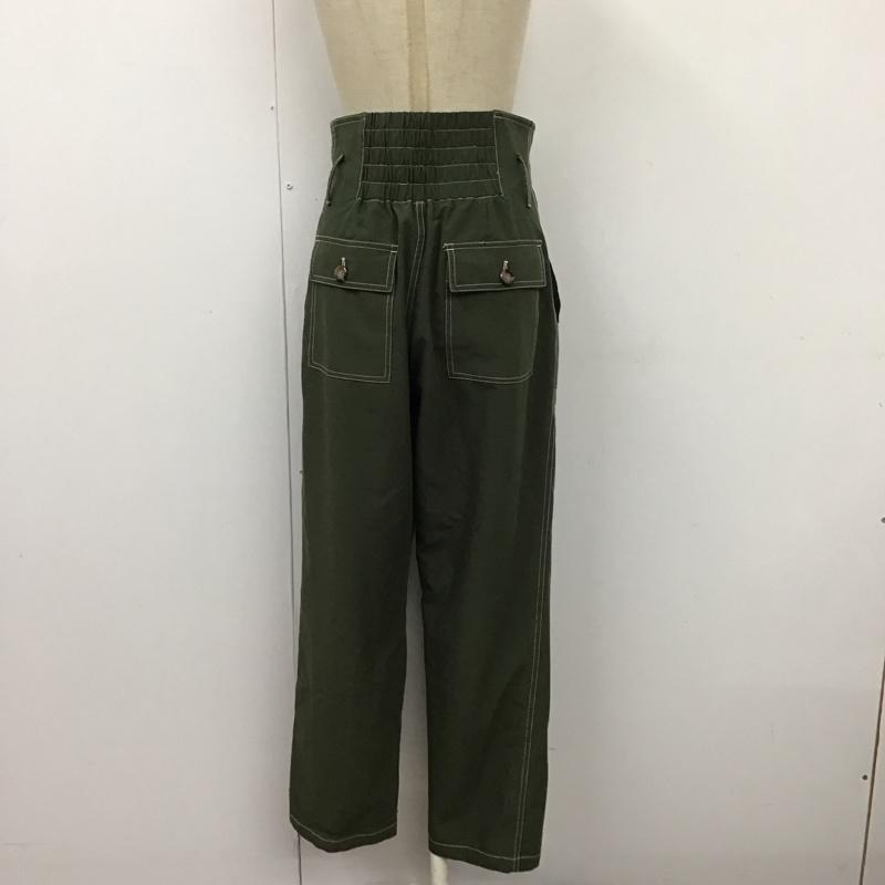 ジーナシス JEANASIS ボトムス ボトムス JS050347AK フロントボタンハイウエストパンツ FREE 無地 カーキ / カーキ /  レディース USED 古着 中古 10116326