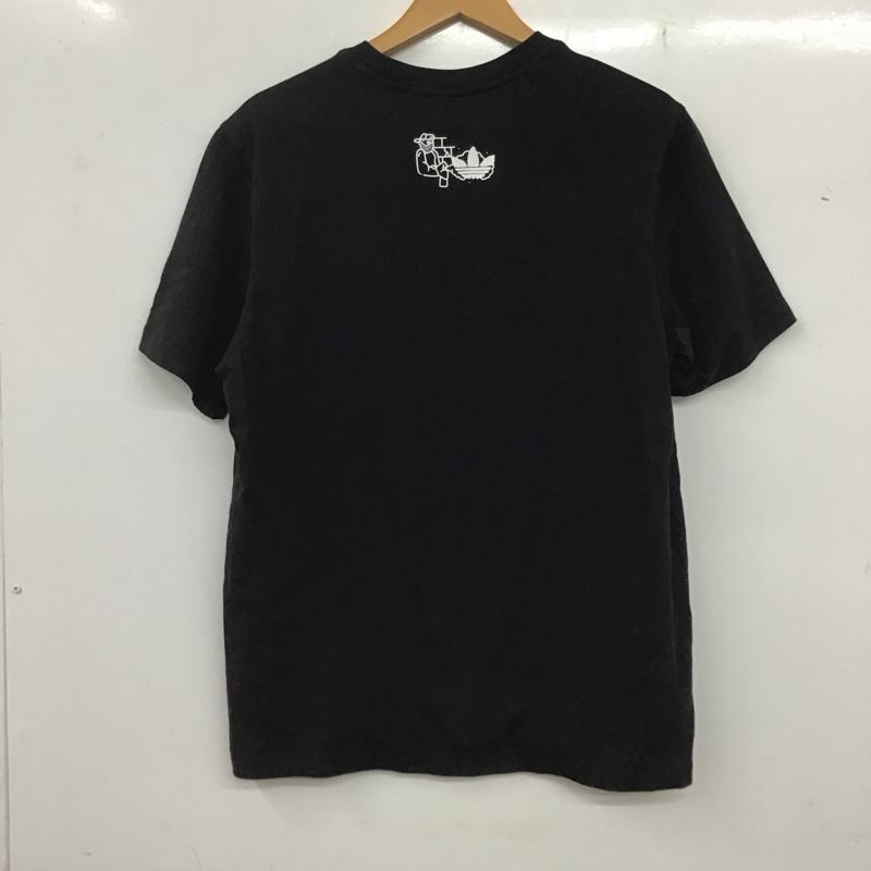 アディダス adidas Tシャツ 半袖 半袖カットソー プリントTシャツ クルーネックカットソー ロゴ、文字 黒 / ブラック /  メンズ USED 古着 中古 10135849