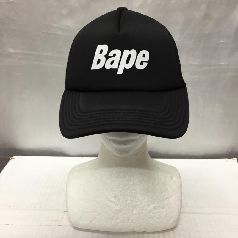アベイシングエイプ A BATHING APE 帽子 キャップ メッシュキャップ BAPE ロゴ、文字 黒 / ブラック /  メンズ USED 古着 中古 10119943