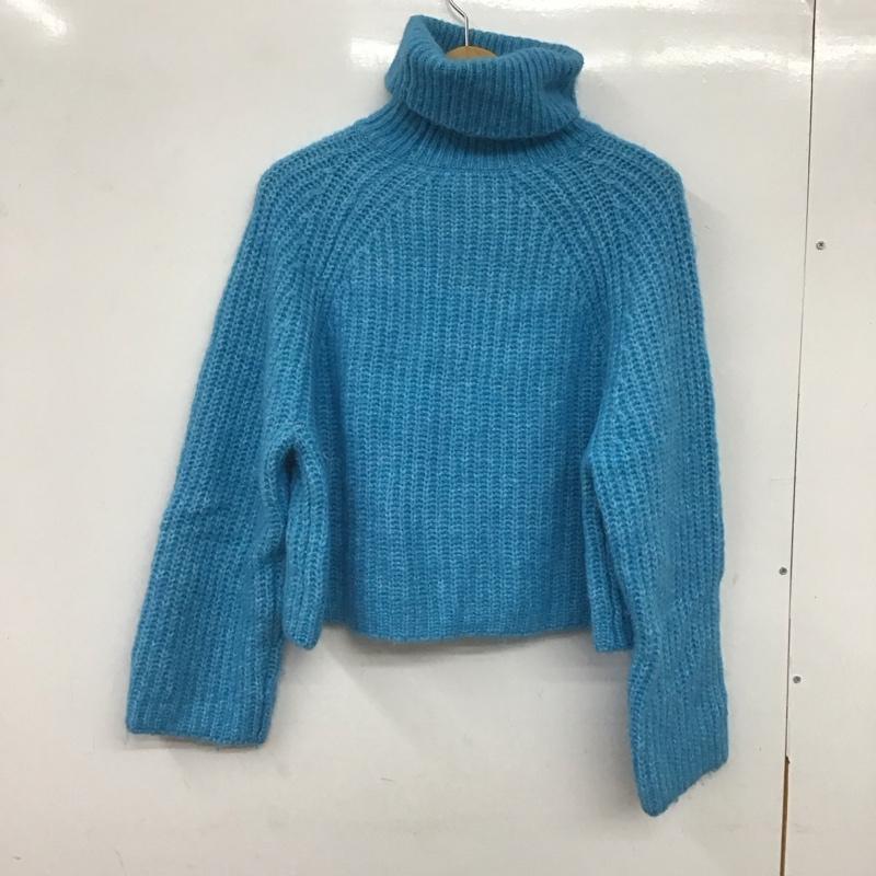 ザラ ZARA ニット、セーター 長袖 タートルネック M 無地 青 / ブルー /  レディース USED 古着 中古 10139461