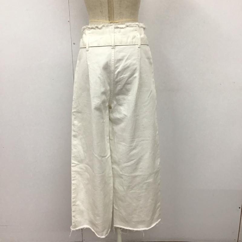 ザラベーシック ZARA BASIC ボトムス ボトムス 5862 076 250 ワイドパンツ デニム カットオフ 無地 白 / ホワイト /  レディース USED 古着 中古 10112238