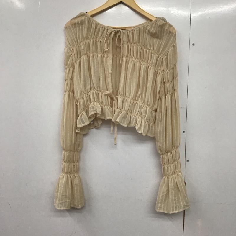 ダブルクローゼット w closet シャツ、ブラウス 長袖 長袖シャツ 無地シャツ ノーカラーシャツ シフォンシャツ FREE 無地 アイボリー / アイボリー /  レディース USED 古着 中古 10143803