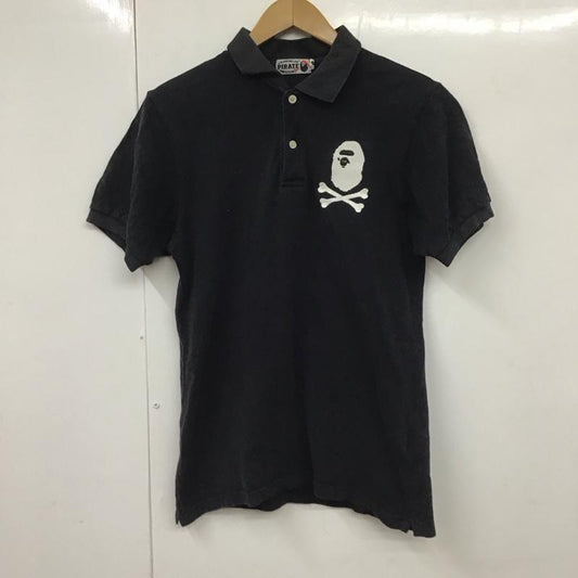 アベイシングエイプ A BATHING APE ポロシャツ 半袖 S 無地 黒 / ブラック /  メンズ USED 古着 中古 10130158