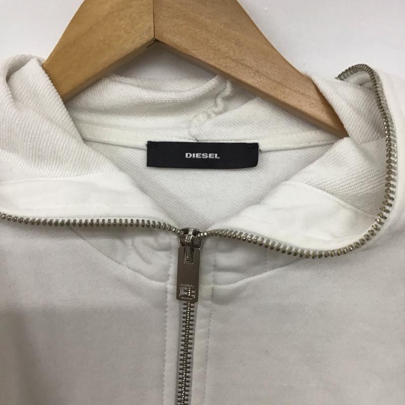 ディーゼル DIESEL パーカー 長袖 ジップアップパーカー 長袖パーカー カジュアルジャケット XS 無地 白 / ホワイト /  メンズ USED 古着 中古 10147611