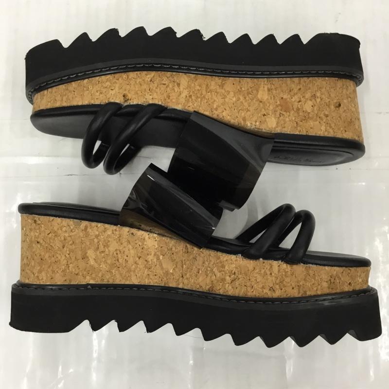 アズールバイマウジー AZUL BY MOUSSY サンダル サンダル SHARK SOLE CORK HEEL SANDALS 厚底サンダル M 無地 黒 / ブラック /  レディース USED 古着 中古 10105842