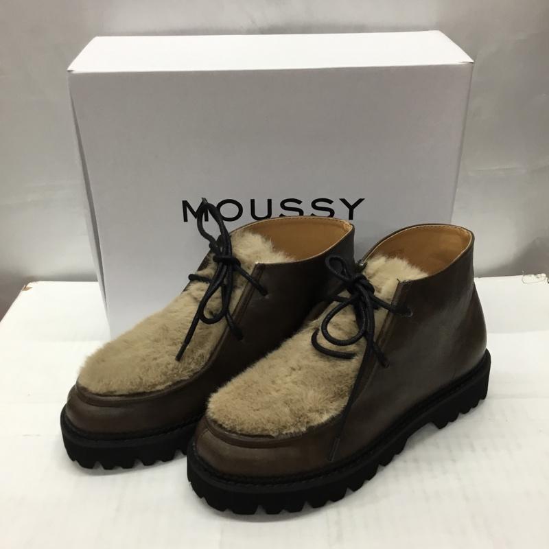 マウジー MOUSSY ブーツ ショートブーツ 010EAK52-5990 FAUX FUR TYROLEAN SHOES ファー 箱有 S 無地 茶 / ブラウン /  レディース USED 古着 中古 10108218