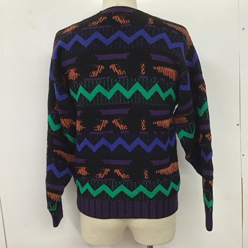 古着 USED トレーナー 長袖 長袖ニットカットソー クルーネック セーター プリント マルチカラー / マルチカラー /  メンズ USED 古着 中古 10127104