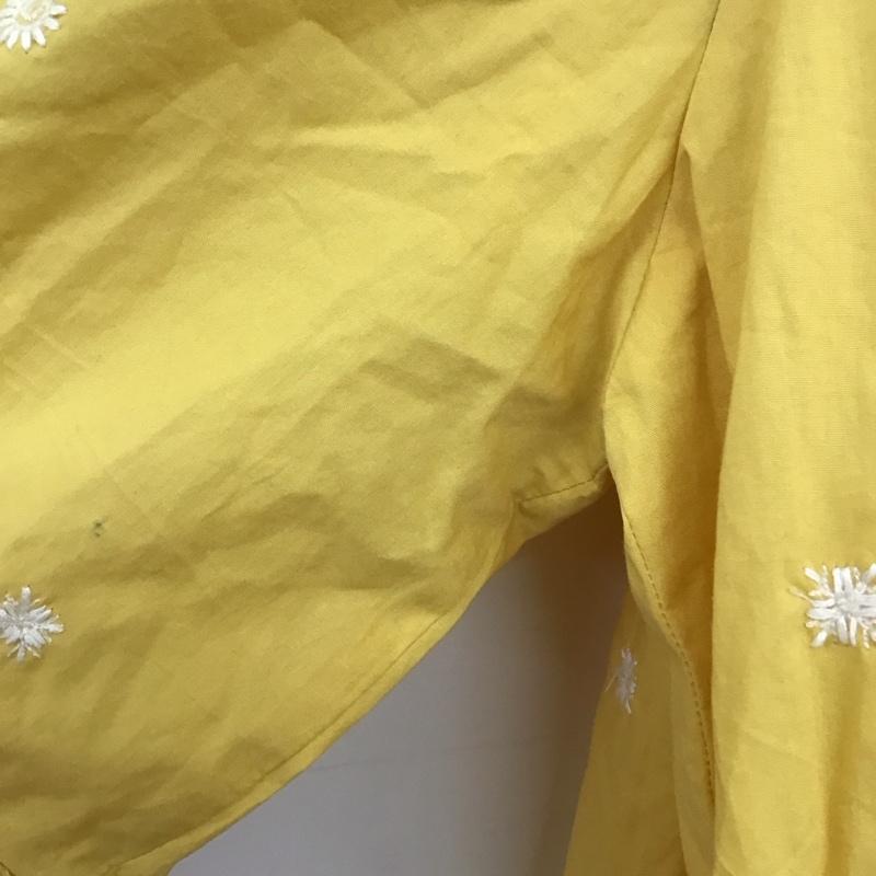 ザラ ZARA カーディガン 長袖 長袖カーディガン 前開き ノーカラー S 刺繍 黄 / イエロー /  レディース USED 古着 中古 10135613