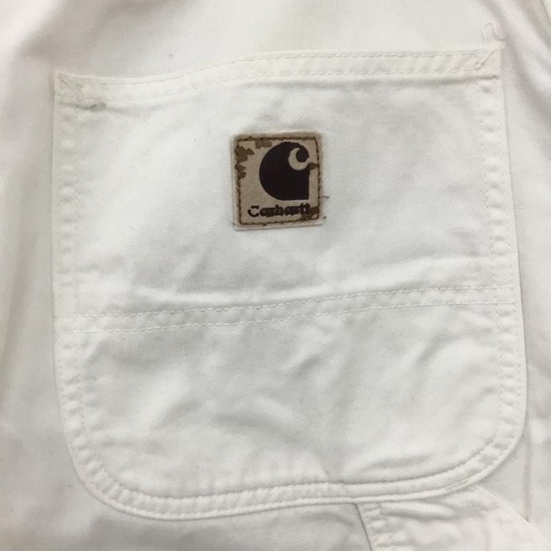 カーハート Carhartt パンツ ワークパンツ、ペインターパンツ ワークパンツ ワイドパンツ カジュアルパンツ 32インチ ロゴ、文字 白 / ホワイト /  メンズ USED 古着 中古 10120834