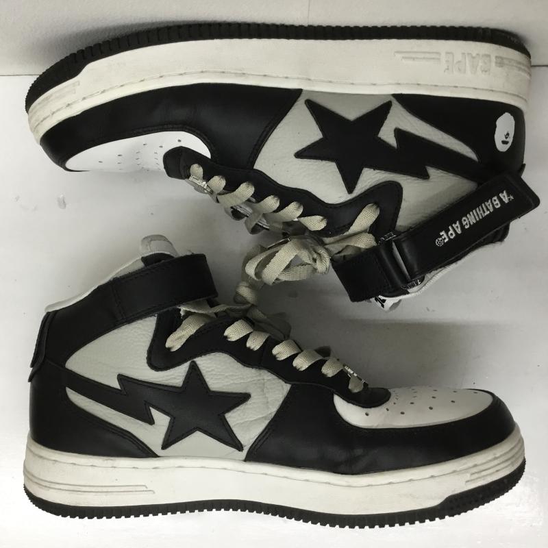 アベイシングエイプ A BATHING APE スニーカー スニーカー BAPE STA MID SAX M191010 28.0cm ロゴ、文字 白 / ホワイト / X 灰 / グレー / X 黒 / ブラック /  メンズ USED 古着 中古 10107080