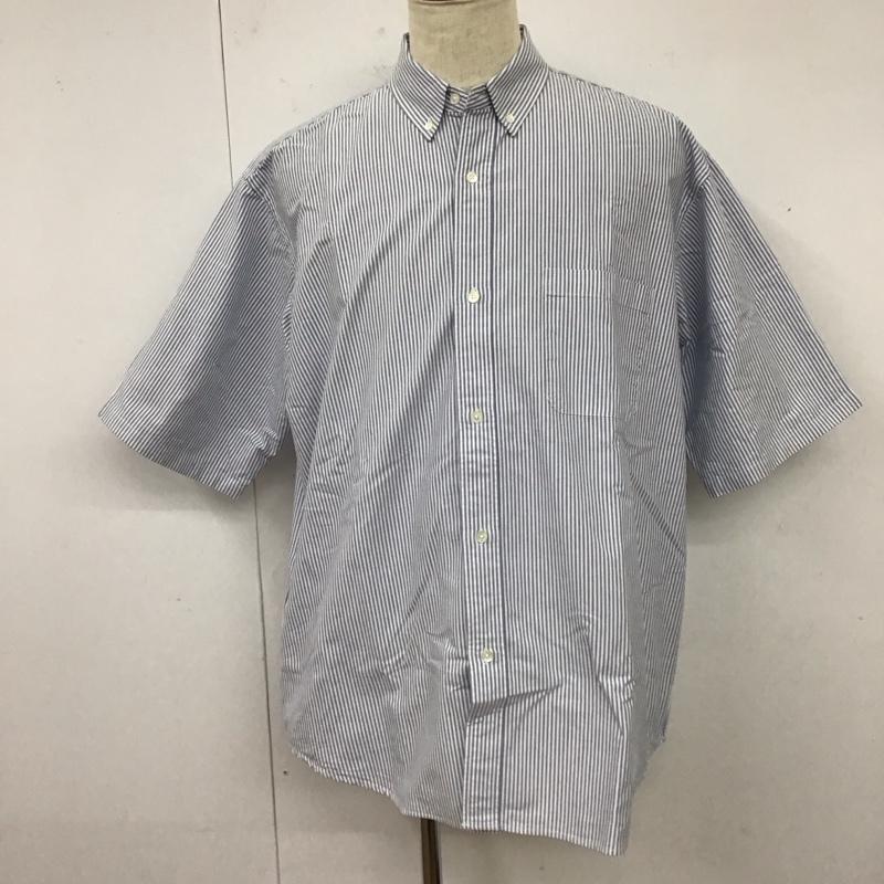 ビームス BEAMS シャツ、ブラウス 半袖 半袖シャツ カラーシャツ 半袖カットソー ストライプシャツ L ストライプ 白 / ホワイト / X 水色 / ライトブルー /  メンズ USED 古着 中古 10117959