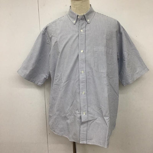 ビームス BEAMS シャツ、ブラウス 半袖 半袖シャツ カラーシャツ 半袖カットソー ストライプシャツ L ストライプ 白 / ホワイト / X 水色 / ライトブルー /  メンズ USED 古着 中古 10117959