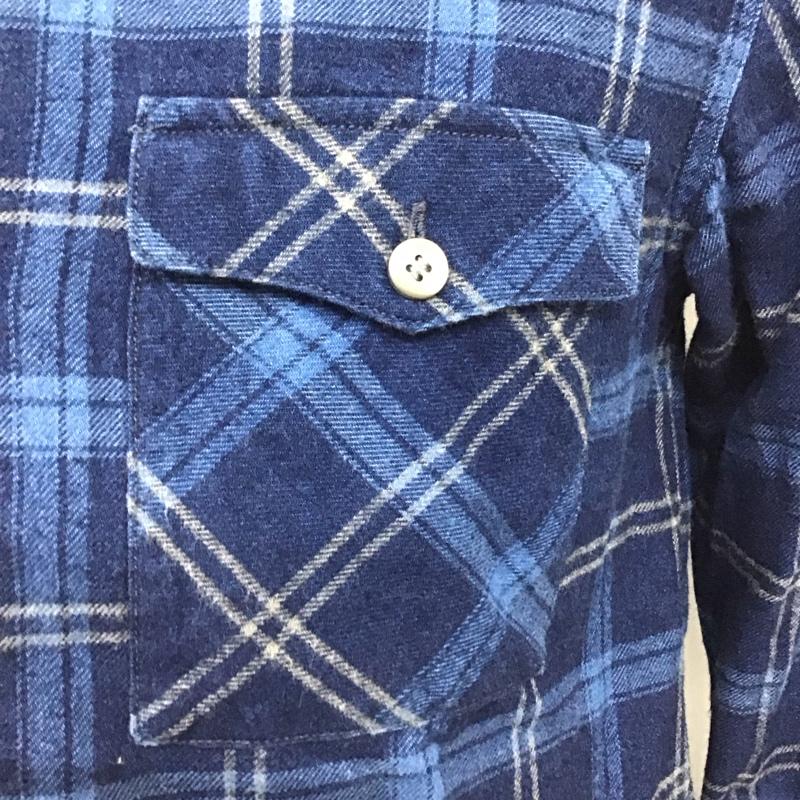 オールドジョーアンドコー OLDJOE&CO. シャツ、ブラウス 長袖 コットン 日本製 ワークシャツ チェック 青 / ブルー / X 紺 / ネイビー /  メンズ USED 古着 中古 10121312