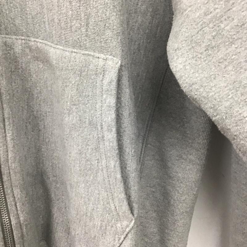 チャンピオン Champion パーカー 長袖 ジップアップパーカー 長袖パーカー カジュアルジャケット L ロゴ、文字 灰 / グレー /  メンズ USED 古着 中古 10146623