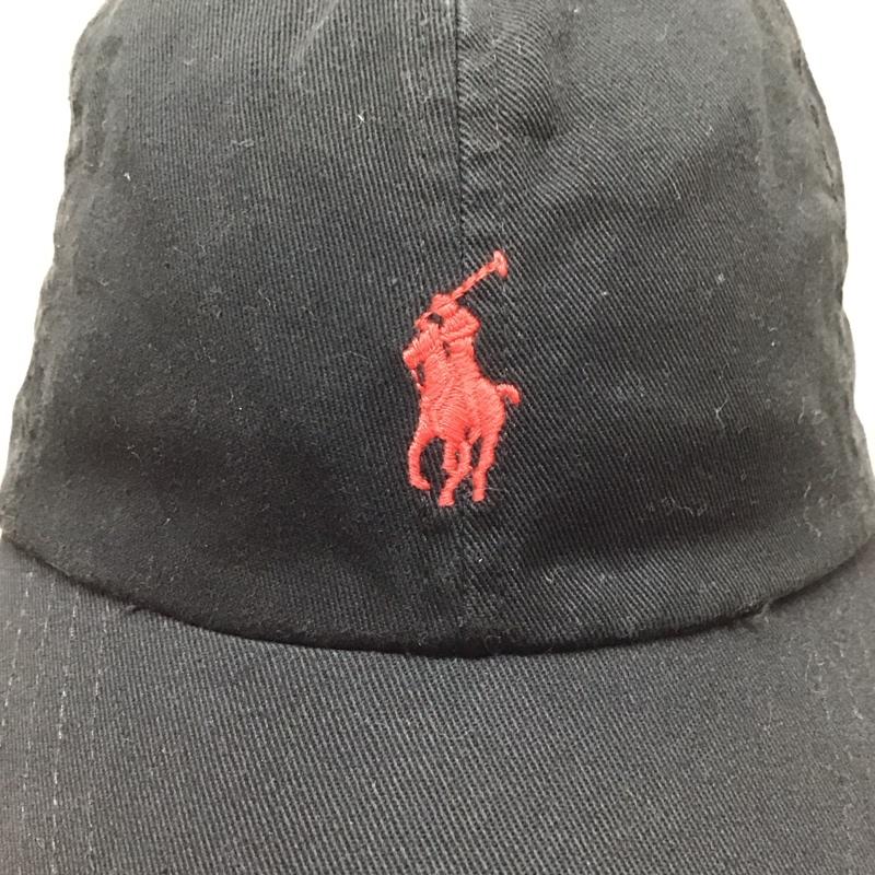 ポロラルフローレン POLO RALPH LAUREN 帽子 キャップ コットン ロゴ ワンポイント 黒 / ブラック / X 赤 / レッド /  メンズ USED 古着 中古 10116461