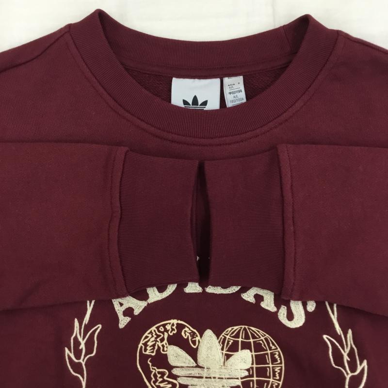 アディダス adidas トレーナー 長袖 adidas アディダス U HTA CREW(カレッジ) スウェット IC5770 SHARED XL ロゴ、文字 えんじ / ワインレッド /  メンズ USED 古着 中古 10140930