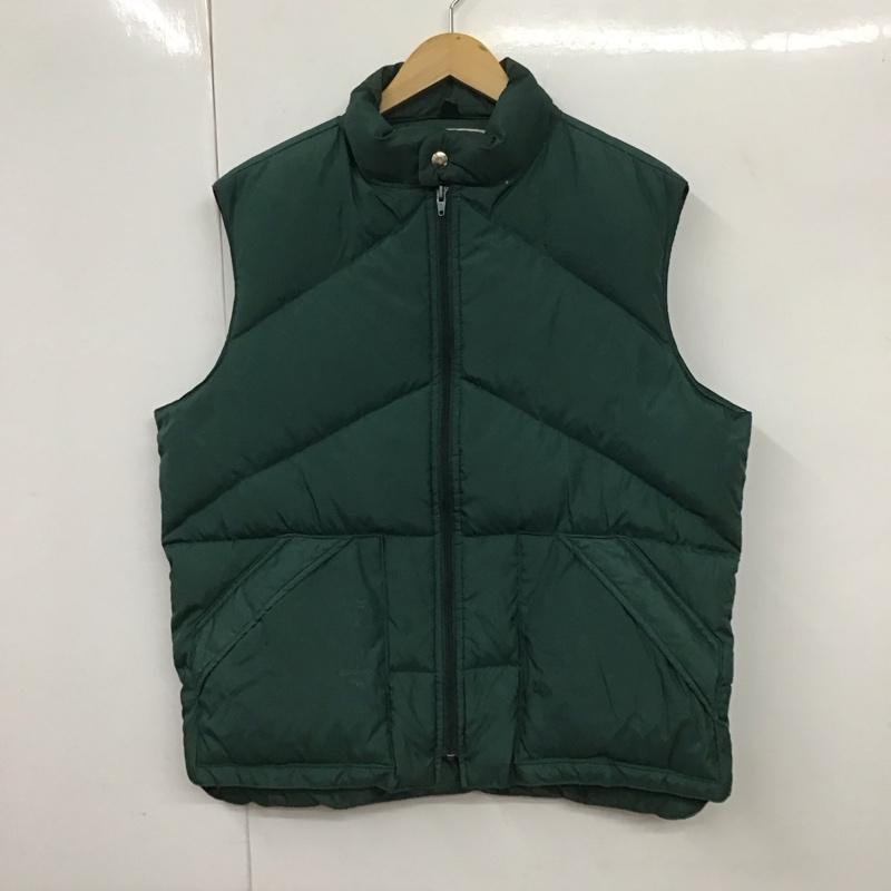 古着 USED ベスト ベスト ジップアップダウンジャケット ノースリーブジャケット アウター L 無地 緑 / グリーン /  メンズ USED 古着 中古 10130646