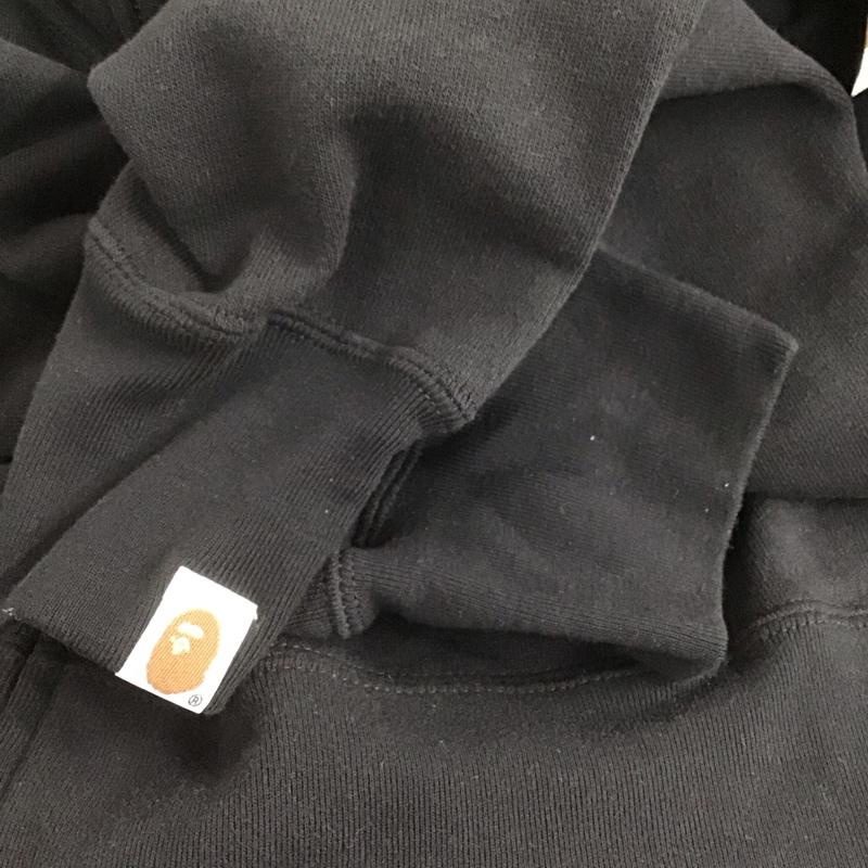 アベイシングエイプ A BATHING APE パーカー 長袖 ジップアップパーカー 長袖パーカー フード付きパーカー XXL ロゴ、文字 黒 / ブラック /  メンズ USED 古着 中古 10107415