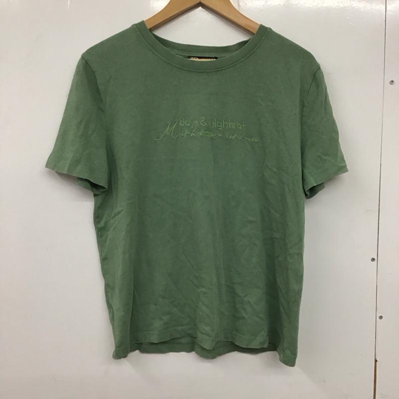 ザラ ZARA Tシャツ 半袖 半袖カットソー プリントTシャツ クルーネックカットソー L ロゴ、文字 緑 / グリーン /  レディース USED 古着 中古 10135439
