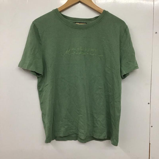 ザラ ZARA Tシャツ 半袖 半袖カットソー プリントTシャツ クルーネックカットソー L ロゴ、文字 緑 / グリーン /  レディース USED 古着 中古 10135439