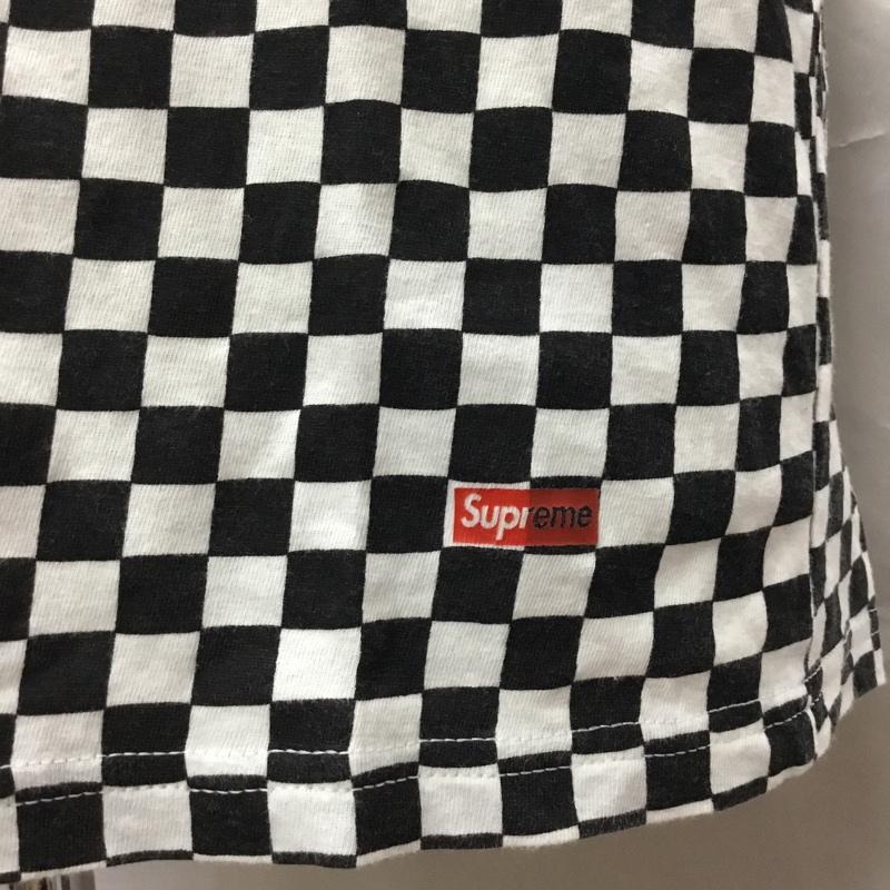 シュプリーム Supreme Tシャツ 半袖 2018AW supreme Hanes CheckerTaglessTee 半袖カットソー プリントTシャツ L チェック 白 / ホワイト / X 黒 / ブラック /  メンズ USED 古着 中古 10116235