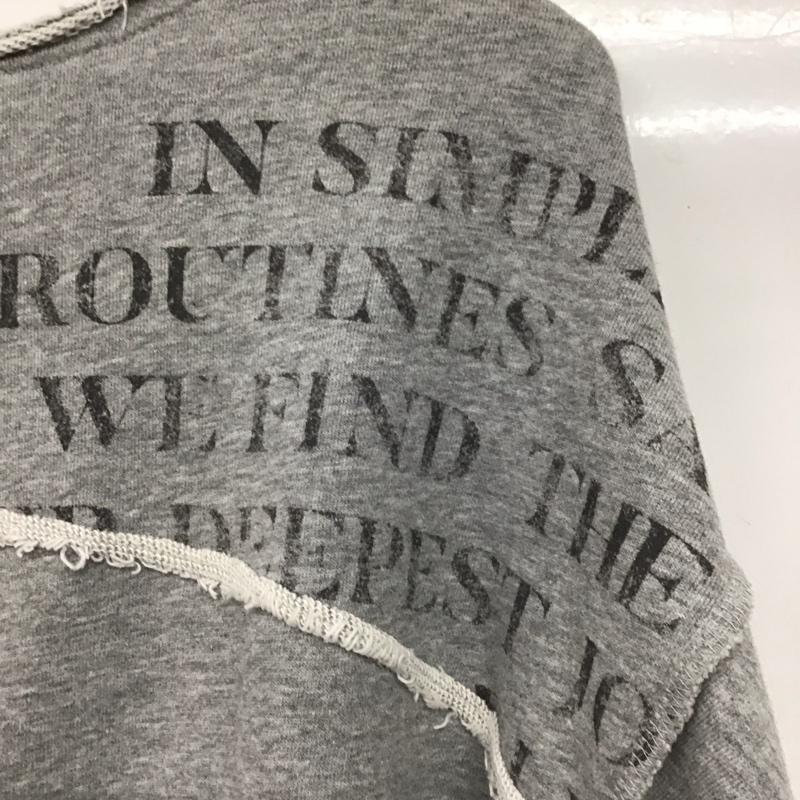 ジーナシス JEANASIS トレーナー 長袖 長袖トレーナー スウェット リメイクライクpartロゴ M プリント 灰 / グレー /  レディース USED 古着 中古 10145401