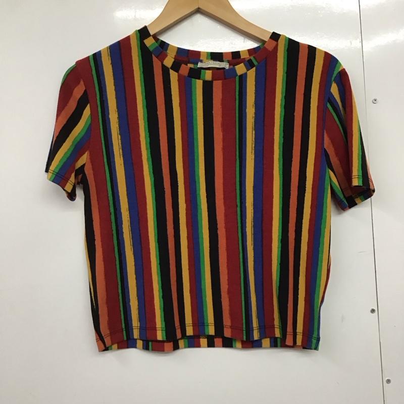ザラ ZARA カットソー 半袖 L ストライプ マルチカラー / マルチカラー /  レディース USED 古着 中古 10142742