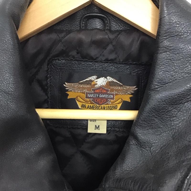 ハーレーダビッドソン Harley-Davidson ジャケット、上着 ジャケット、ブレザー レザージャケット ジップアップジャケット アウター ライダースジャケット M ロゴ、文字 黒 / ブラック /  メンズ USED 古着 中古 10137529