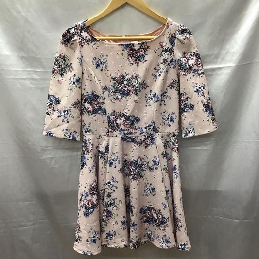 ダズリン dazzlin ワンピース ミニスカート 021410303601 五分袖 M 花柄 桃 / ピンク /  レディース USED 古着 中古 10115429