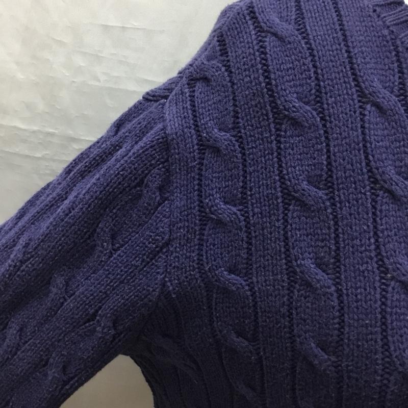 ラルフローレン RALPHLAUREN ニット、セーター 長袖 コットン クルーネック L ワンポイント 紺 / ネイビー /  レディース USED 古着 中古 10118374