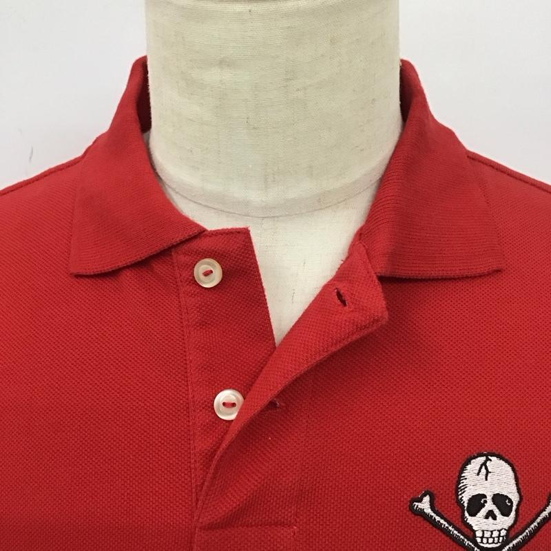 クリームソーダ CREAMSODA ポロシャツ 半袖 半袖ポロシャツ カラーシャツ 半袖カットソー S ロゴ、文字 赤 / レッド /  メンズ USED 古着 中古 10113115