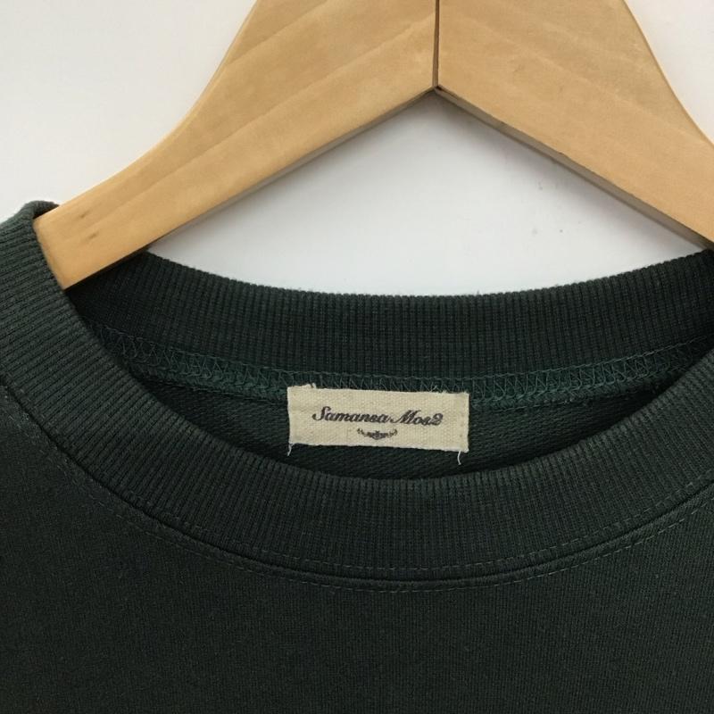 サマンサモスモス Samansa Mos2 Tシャツ 半袖 FREE ロゴ、文字 ベージュ / ベージュ / X 緑 / グリーン /  レディース USED 古着 中古 10133864