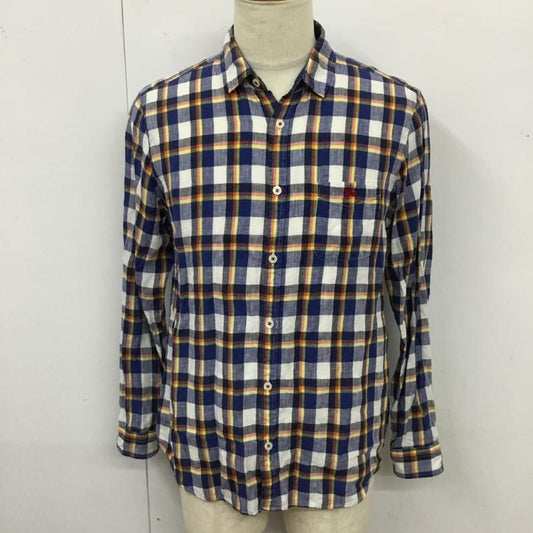 バーバリーブラックレーベル BURBERRY BLACK LABEL シャツ、ブラウス 長袖 D1M04-803-28 チェック リネン 麻 3 ワンポイント マルチカラー / マルチカラー /  メンズ USED 古着 中古 10119750