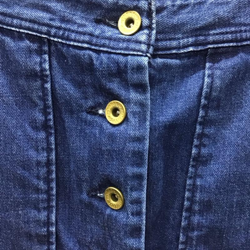 ロデオクラウンズ Rodeo Crowns スカート ひざ丈スカート フロントボタン デニム XS 無地 インディゴ / インディゴ /  レディース USED 古着 中古 10114882