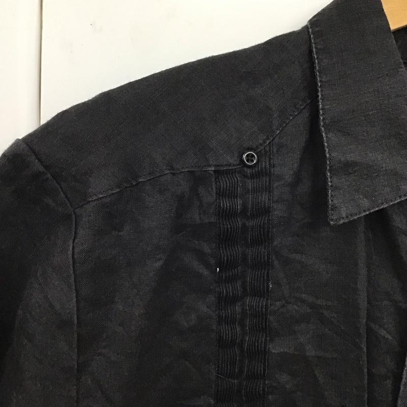 古着 USED シャツ、ブラウス 半袖 半袖シャツ 無地シャツ ポケットシャツ キューバシャツ M 無地 黒 / ブラック /  メンズ USED 古着 中古 10130587