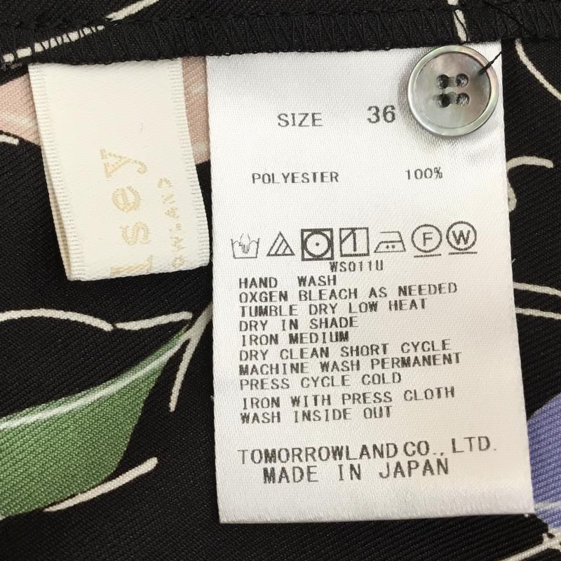 トゥモローランド TOMORROWLAND カットソー 長袖 Ballsey 36 総柄 X 花柄 黒 / ブラック /  レディース USED 古着 中古 10133774