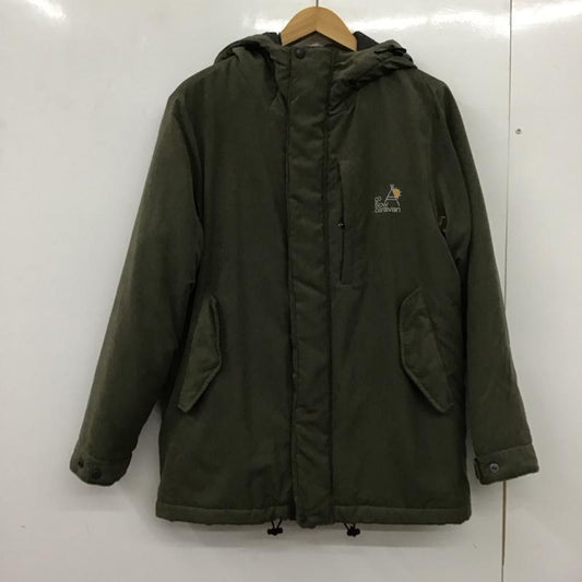 ゴースローキャラバン go slow caravan ジャケット、上着 ジャンパー、ブルゾン 390256 コート ジップアップジャケット アウター 3 ロゴ、文字 カーキ / カーキ /  メンズ USED 古着 中古 10132711
