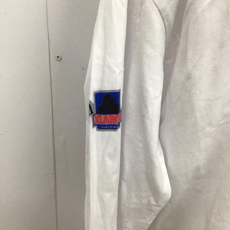 エクストララージ XLARGE カットソー 長袖 長袖カットソー プリントカットソー クルーネック L ロゴ、文字 白 / ホワイト /  メンズ USED 古着 中古 10126192
