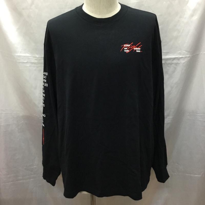 エアジョーダン AIR JORDAN カットソー 長袖 dm0847-010 長袖カットソー クルーネックカットソー スポーツウェア XXL ロゴ、文字 黒 / ブラック /  メンズ USED 古着 中古 10114110