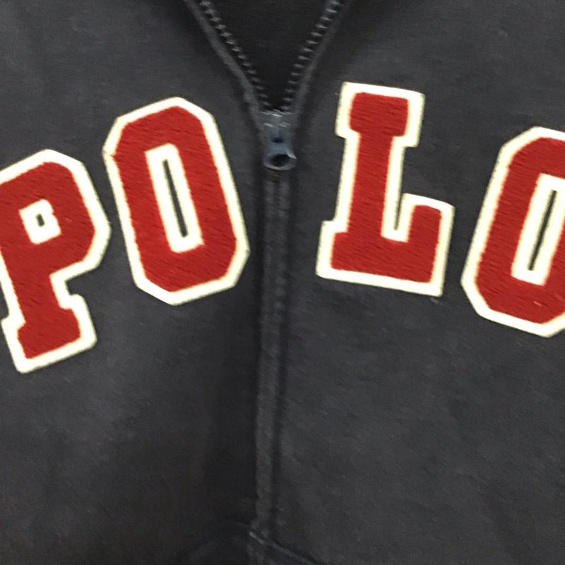 ポロバイラルフローレン Polo by RALPH LAUREN パーカー 長袖 ジップアップパーカー 長袖パーカー カジュアルジャケット 160cm ロゴ、文字 紺 / ネイビー /  ボーイズ USED 古着 中古 10132662