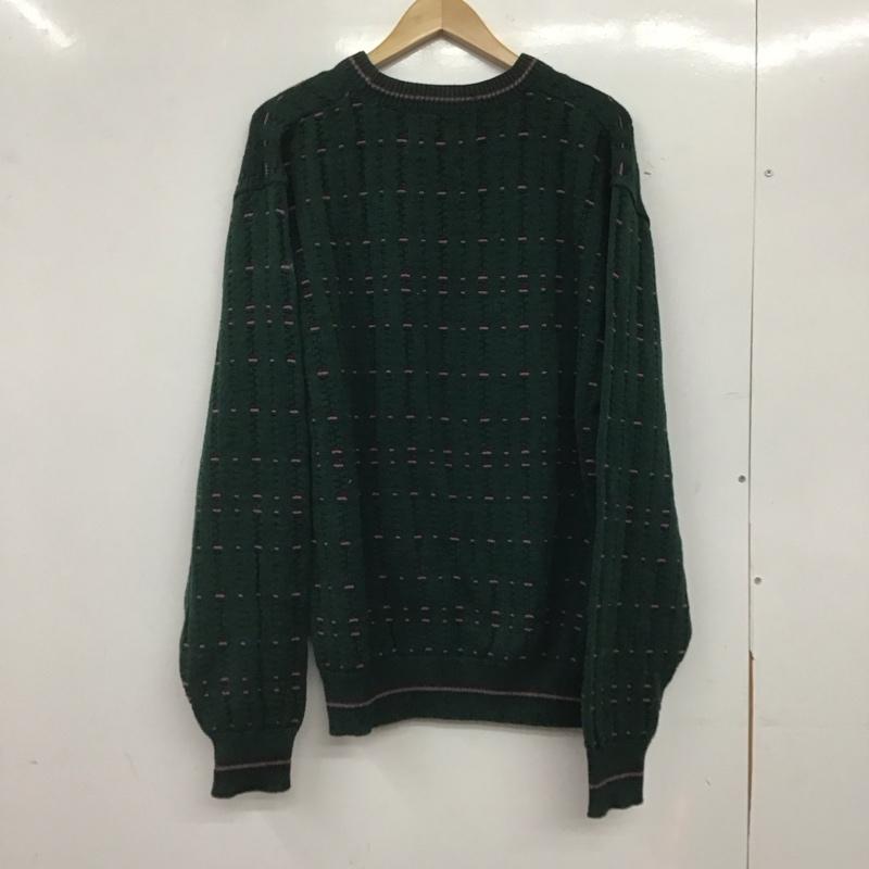 古着 USED ニット、セーター 長袖 長袖ニットカットソー クルーネック セーター L 総柄 緑 / グリーン /  メンズ USED 古着 中古 10144763