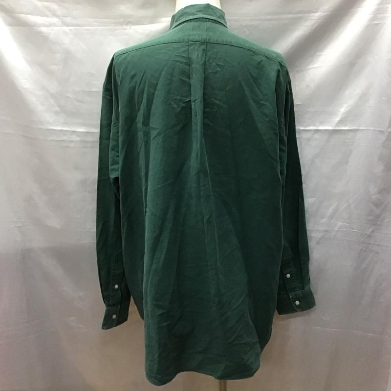 ラルフローレン RALPHLAUREN シャツ、ブラウス 長袖 長袖シャツ カラーシャツ ポケットシャツ 長袖カットソー 80S 緑タグ L ロゴ、文字 緑 / グリーン /  メンズ USED 古着 中古 10117447